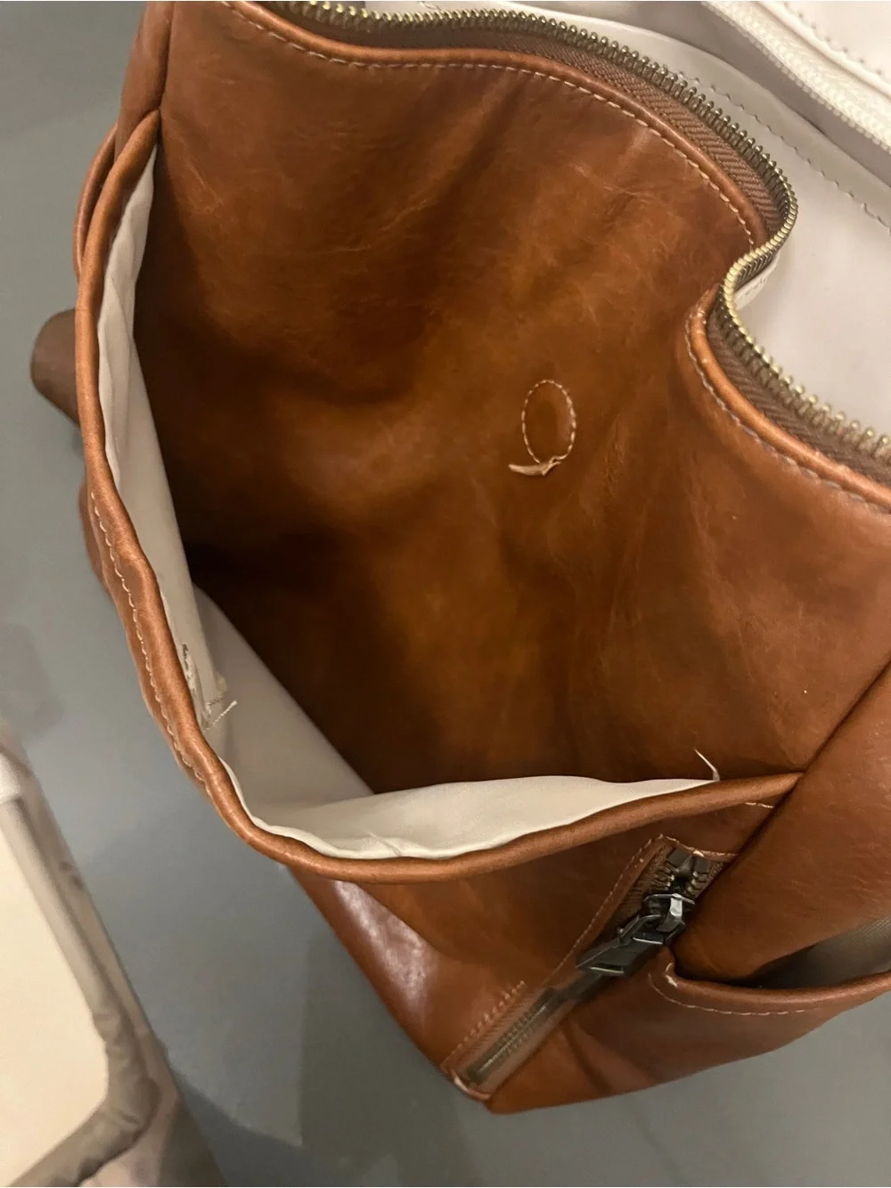 Azaria La Mère Tan Vegan Leather Backpack - Picture 9 of 9
